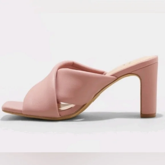 Women's Clementine Padded Crossband Mule Heels - A New Day" Dark Pink - Picture 2 of 8